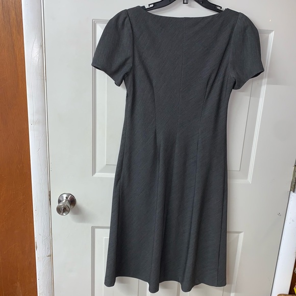 American Living EUC Gray Square Neck Puffed Sleeve Shift Dress size 6 - Picture 3 of 12